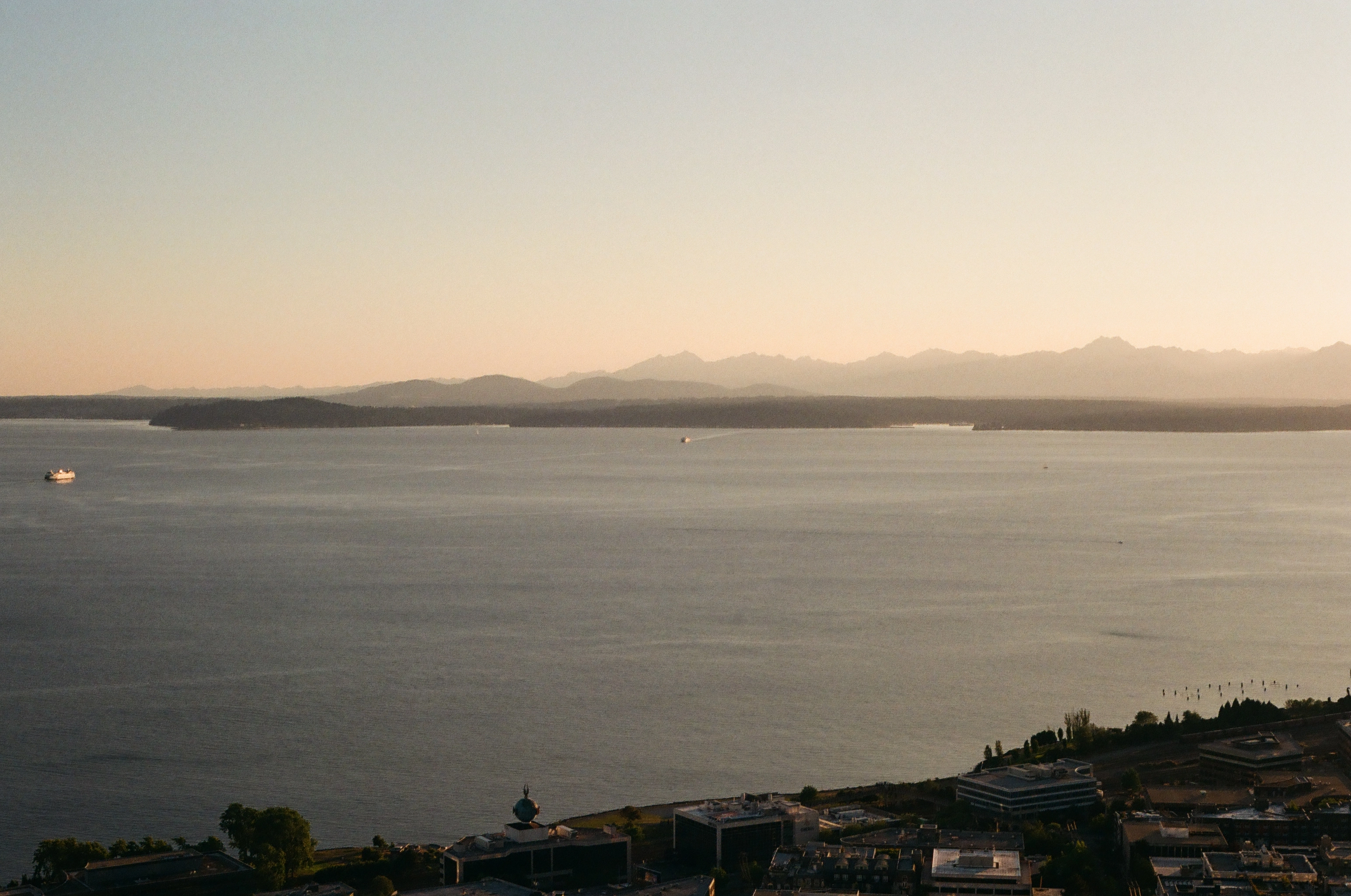 View of the Seattle Bay from the Sky View Tower in Downtown Seattle, WA taken by Nolan Tecklenburg